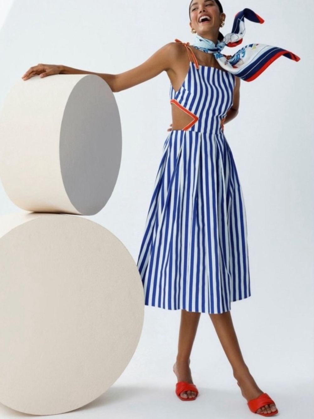 My Beachy Side  Emily in Paris striped cutout midi dress
Ai12